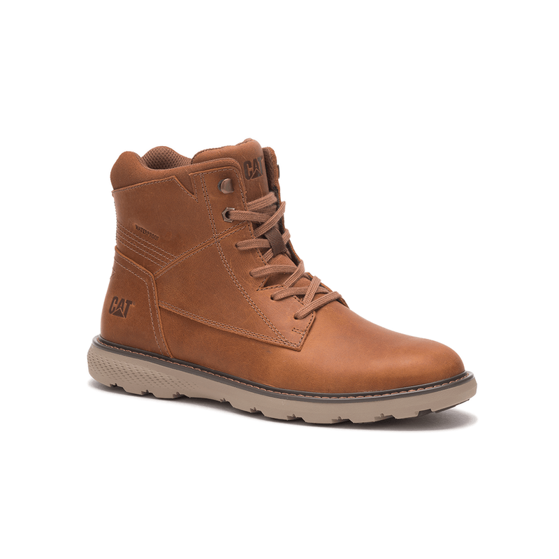 Caterpillar Bota de trabalho masculina Outbase macia, Couro marrom