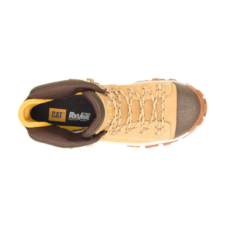 Bota Caterpillar Invader Hiker WP CT Masculino Marrom / Amarelo